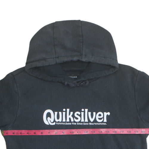 Quiksilver Men's Black Pullover Hoodie Medium Surf Style Fleece