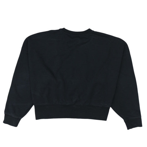 Adidas Womens Black Cotton Crew Neck Pullover Sweatshirt Size 16