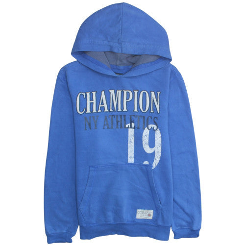 Champion Men’s Blue Pullover Hoodie L Graphic Fleece Sweatshirt