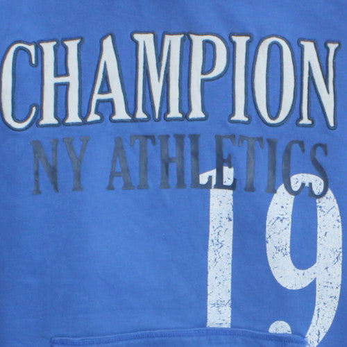 Champion Men’s Blue Pullover Hoodie L Graphic Fleece Sweatshirt