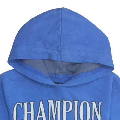 Champion Men’s Blue Pullover Hoodie L Graphic Fleece Sweatshirt