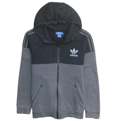 Adidas Mens Grey Full Zip Hoodie Size M Sports Fleece Sweatshirt
