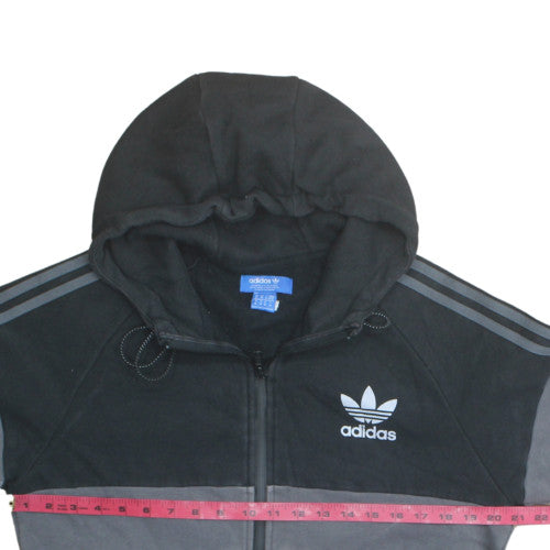 Adidas Mens Grey Full Zip Hoodie Size M Sports Fleece Sweatshirt