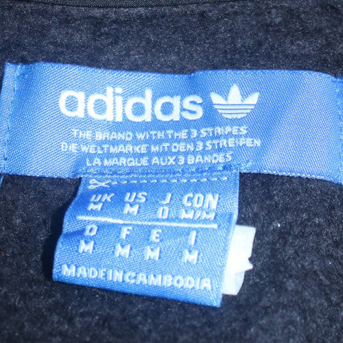 Adidas Mens Grey Full Zip Hoodie Size M Sports Fleece Sweatshirt