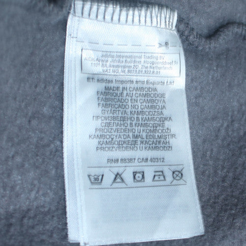 Adidas Mens Grey Full Zip Hoodie Size M Sports Fleece Sweatshirt