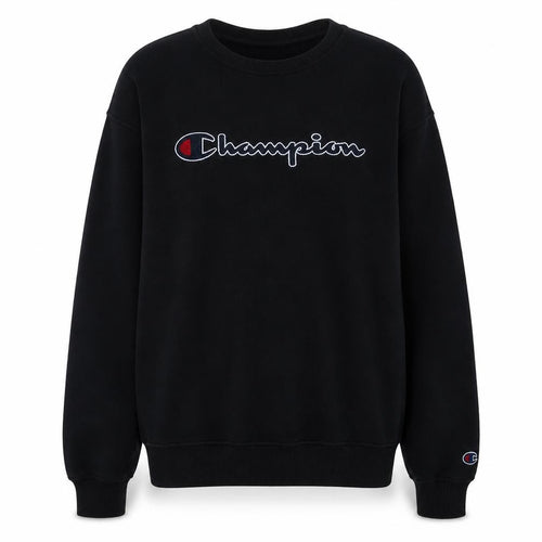 Champion Boys Black 2XL Crew Neck Pullover Sweatshirt with Logo