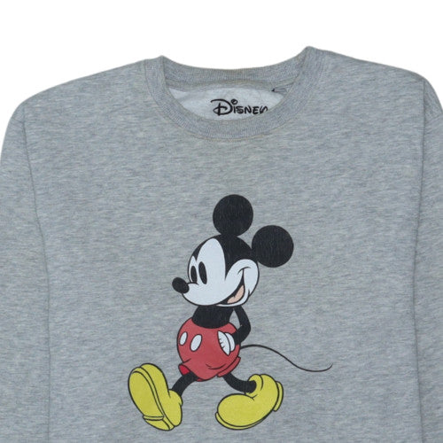 Disney Women Grey Mickey Mouse Pullover Sweatshirt S