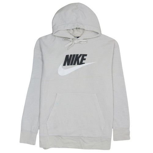 Nike Men's Grey Pullover Hoodie L Hooded Fleece Sweatshirt