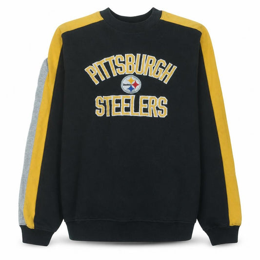 Reebok NFL Pittsburgh Steelers Boys Black Yellow Large Sweatshirt