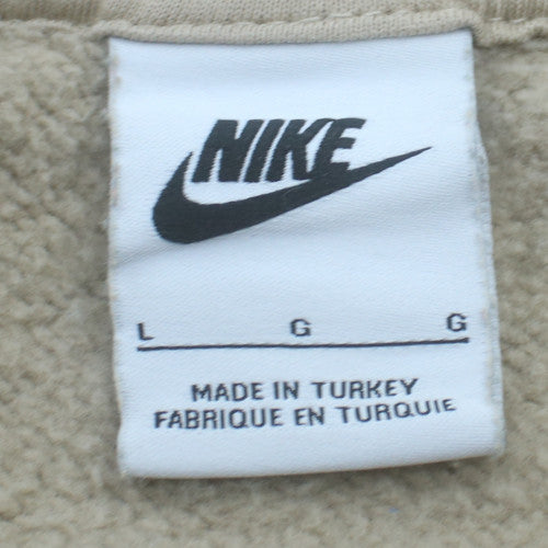 Nike Men's Brown Logo Crew Neck Pullover Sweatshirt Size L