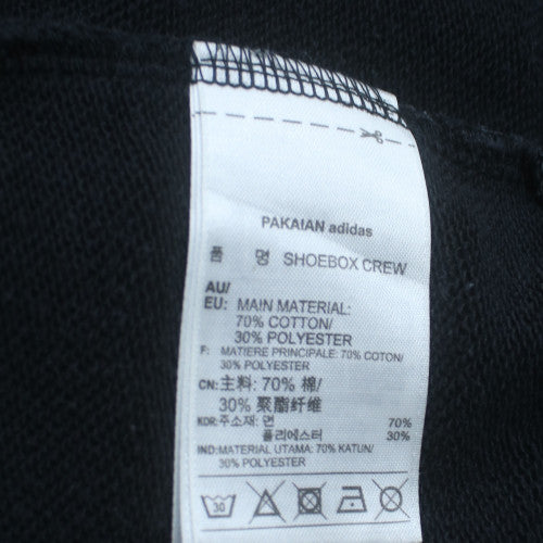 Adidas Mens Black Graphic Logo Crew Neck Sweatshirt Size M