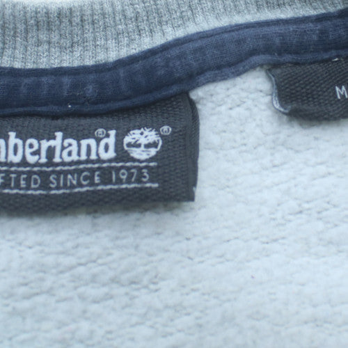 Timberland Men's Grey Crew Neck Sweatshirt Size M Classic Logo Cotton Blend