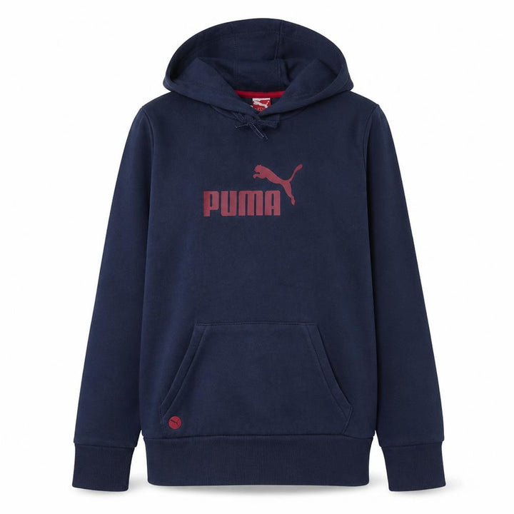 Puma Womens Navy Blue Pullover Hoodie UK 16 Cotton Blend Logo