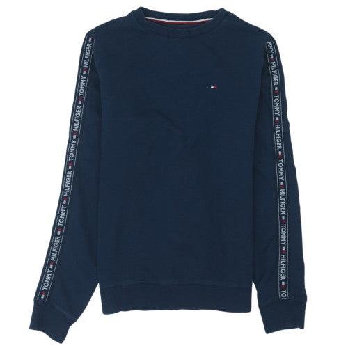 Tommy Hilfiger Men’s Blue Logo Tape Crew Neck Sweatshirt M
