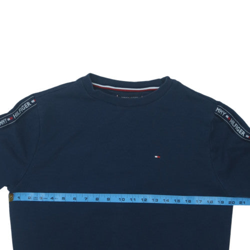 Tommy Hilfiger Men’s Blue Logo Tape Crew Neck Sweatshirt M