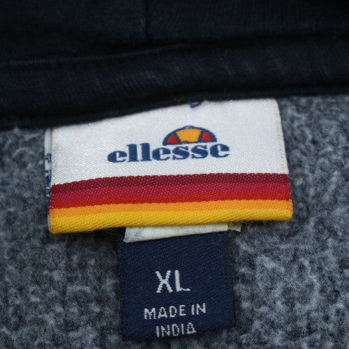 Ellesse Men's Black Full Zip Hoodie XL Fleece Logo Sweatshirt