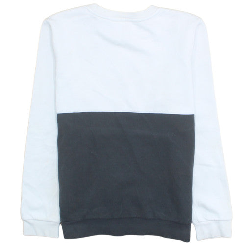 Adidas Boys White & Grey Colourblock Crew Neck Sweatshirt Size 152 (11-12 Years)