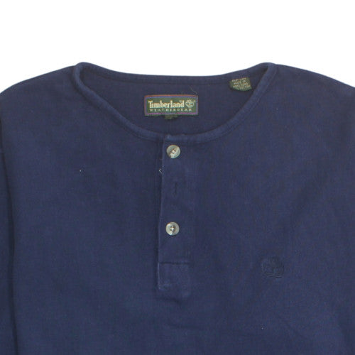 Timberland Mens Blue Henley Sweatshirt Size M Weathergear