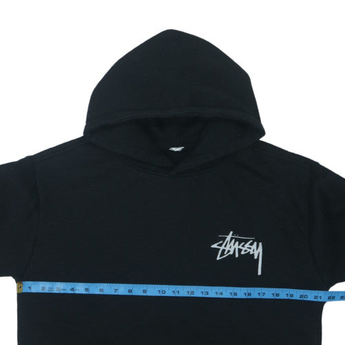 Stussy Mens Black M Pullover Hoodie Graphic Print Fleece