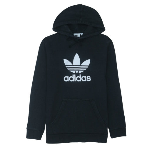Adidas Mens Black Pullover Hoodie M Logo Fleece Sweatshirt