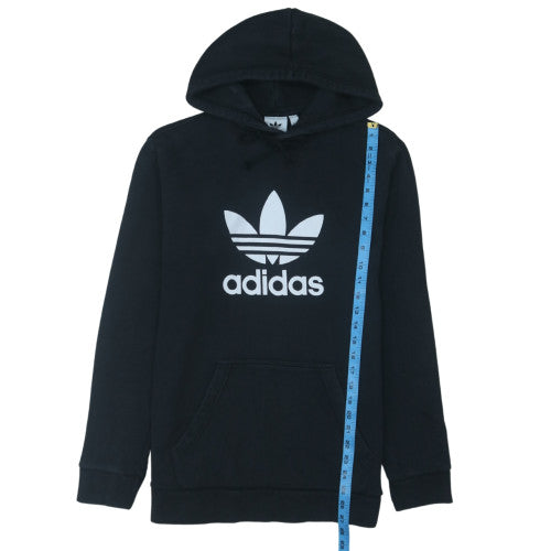 Adidas Mens Black Pullover Hoodie M Logo Fleece Sweatshirt
