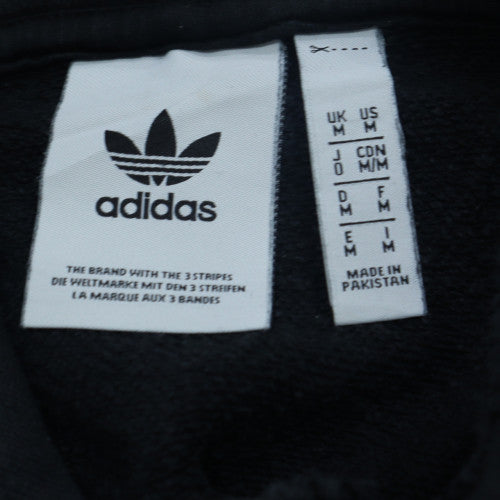 Adidas Mens Black Pullover Hoodie M Logo Fleece Sweatshirt