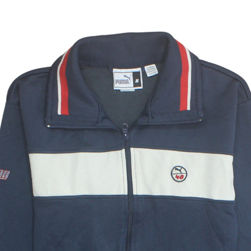 Puma Men's Blue Full Zip Track Sweatshirt M Logo Sports Top