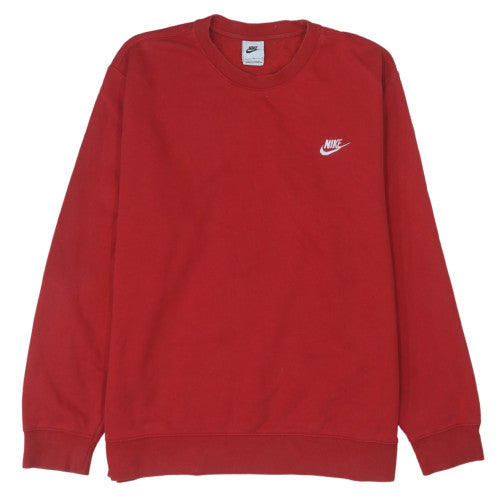 Nike Men's Red Pullover Crew Neck Sweatshirt L Regular Fit Sports