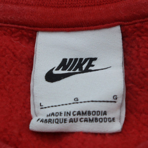 Nike Men's Red Pullover Crew Neck Sweatshirt L Regular Fit Sports