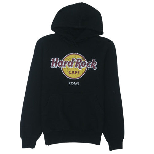 Hard Rock Cafe Rome Men's Black Pullover Hoodie M Fleece