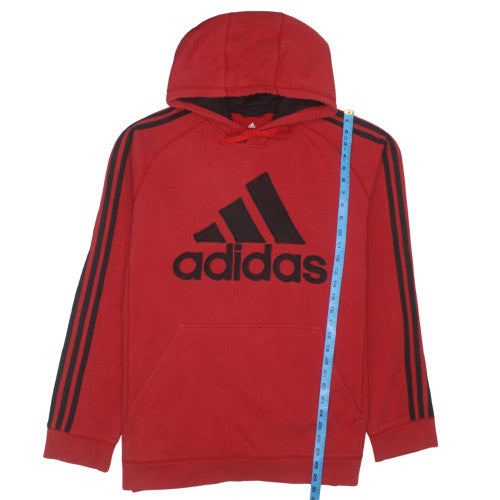 Adidas Men's Red XL Pullover Hoodie with Black Logo
