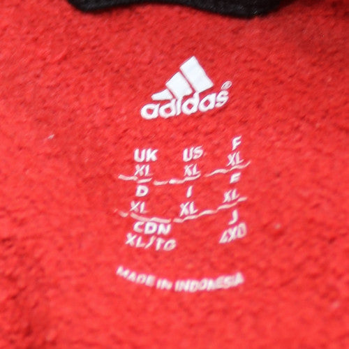 Adidas Men's Red XL Pullover Hoodie with Black Logo