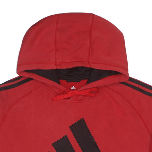 Adidas Men's Red XL Pullover Hoodie with Black Logo