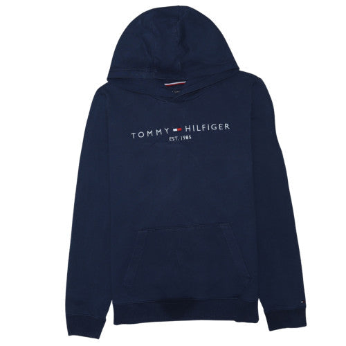 Tommy Hilfiger Womens Navy Blue Pullover Hoodie Size 14 Cotton Blend