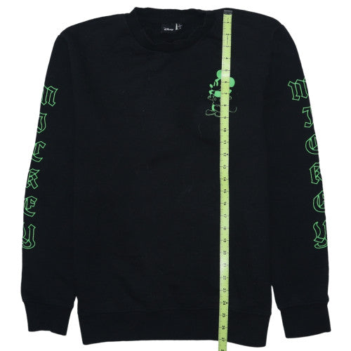 Disney Men Black L Sweatshirt Crew Neck Mickey Graphic Pullover