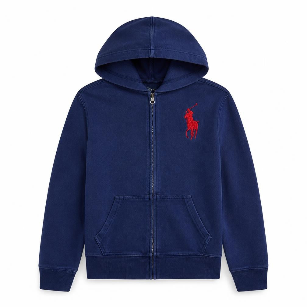 Ralph Lauren Teens Blue Full Zip Hoodie Medium 10-12 Cotton