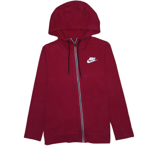 Nike Men's Red Full Zip Hoodie M Sports Fleece Sweatshirt
