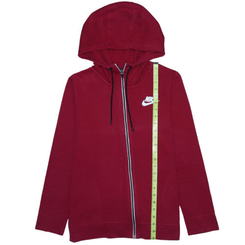 Nike Men's Red Full Zip Hoodie M Sports Fleece Sweatshirt