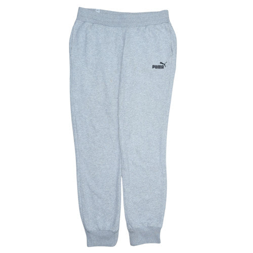 Puma Men's Grey Jogger Sweatpants S Regular Fit Elastic Waist