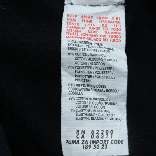 Puma Mens Black Pullover Hoodie M Sport Logo Fleece Sweatshirt