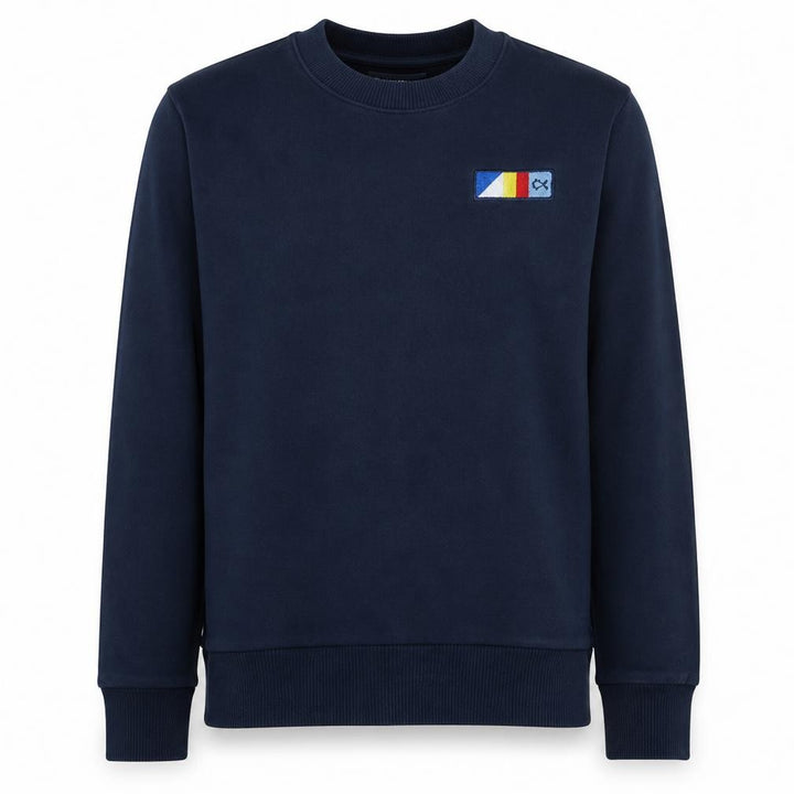 Calvin Klein Men's Blue Cotton Crew Neck Logo Sweatshirt Size M