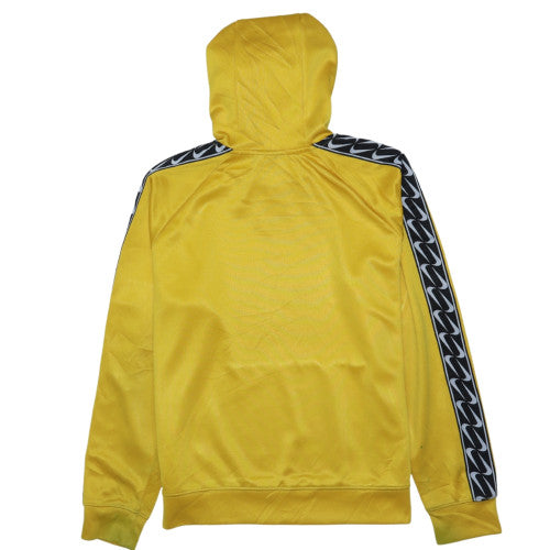 Nike Men's Yellow Small Pullover Hoodie with Logo Tape Sleeves