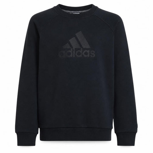 Adidas Boys Black Cotton Crew Neck Sweatshirt 13-14 Years Essentials