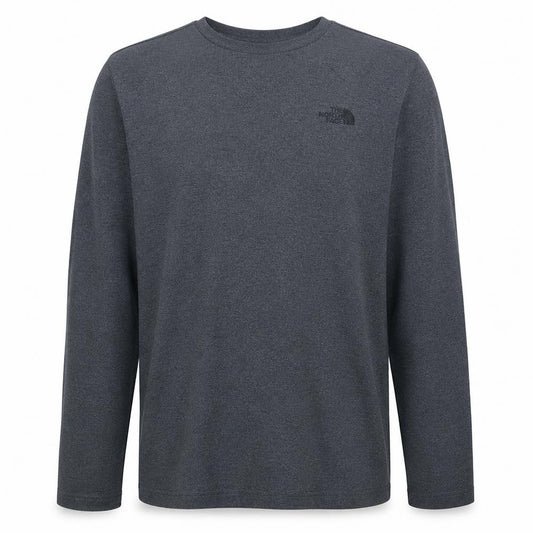 Front view of The North Face Men's Grey Long Sleeve Crew Neck Casual Top M