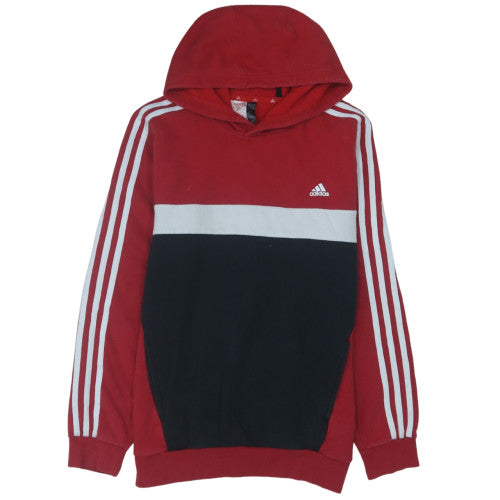 Adidas Men Red Pullover Hoodie L Sports Fleece Sweatshirt