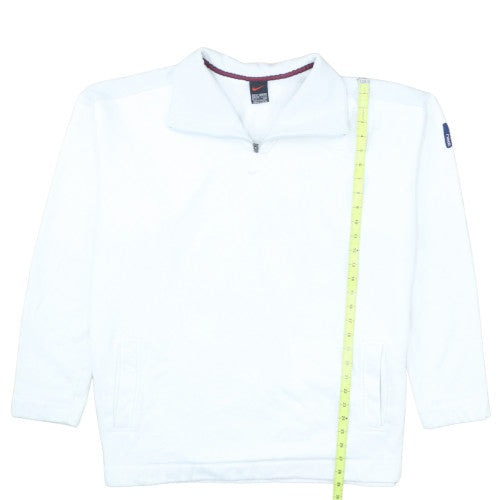 Nike Mens White XXL 1/4 Zip Fleece Sweatshirt Pullover