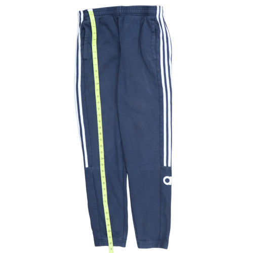 adidas Men's Blue Regular Fit Track Pants M with Side Stripes