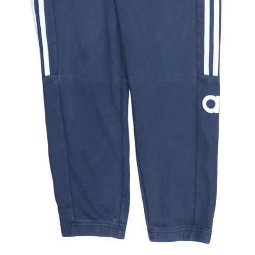 adidas Men's Blue Regular Fit Track Pants M with Side Stripes