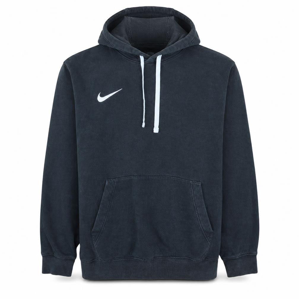 Front view of Nike Men's Black Pullover Hoodie M Regular Fit Fleece Sweatshirt