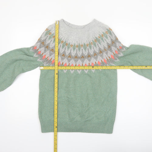 FatFace Women’s Green Fair Isle Crew Neck Jumper UK 12